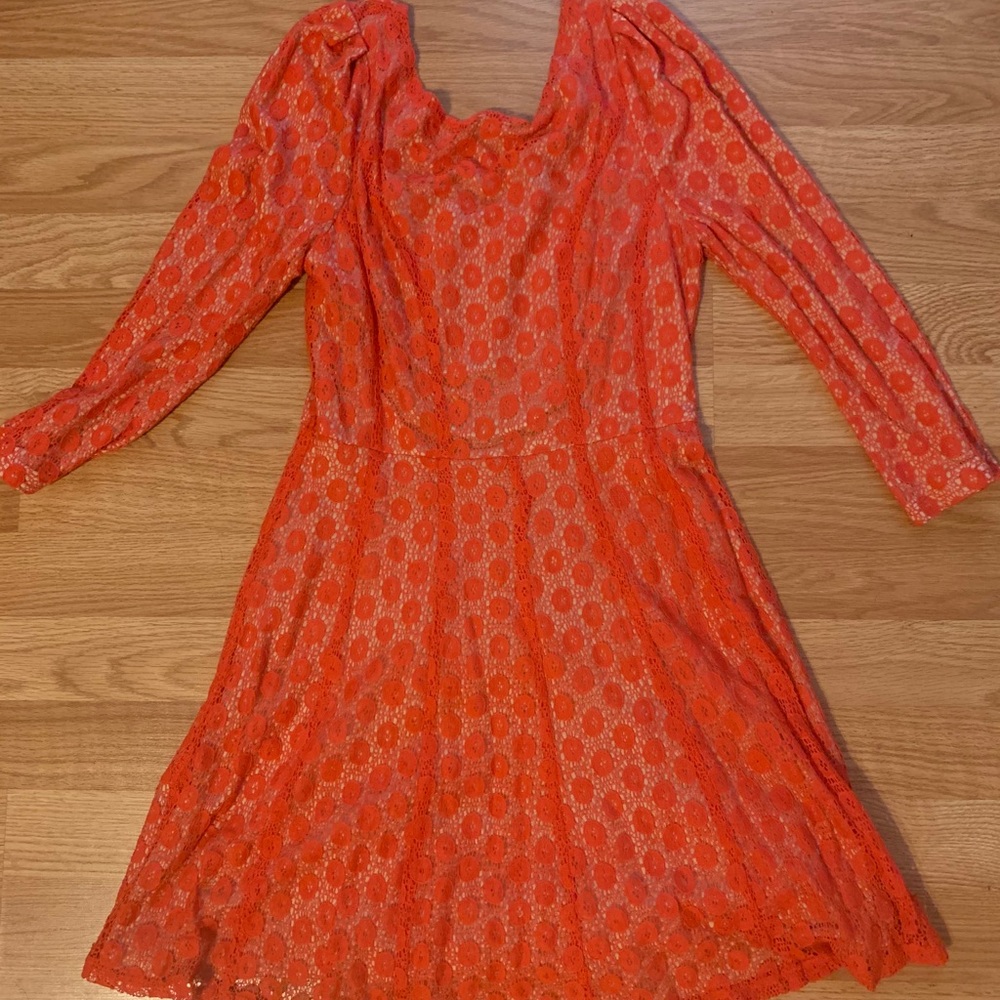 Ark & Co Orange Lace Mini Dress